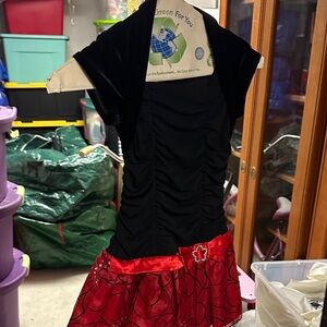 Black and Red Floral Dress with Velvet Shrug lids holiday size 5 bcx girl